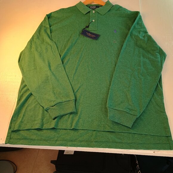 NWT Polo Ralph Lauren Interlock Polo Shirt Men XXL Pony Green 100% Cotton Classy - Picture 1 of 6